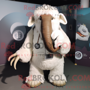 Hvid Mammoth maskot kostume...