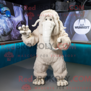 Hvid Mammoth maskot kostume...
