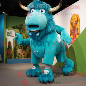 Turquoise Bison mascot...