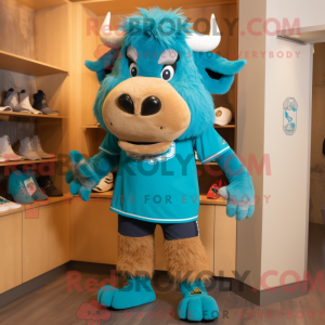 Turquoise Bison mascot...