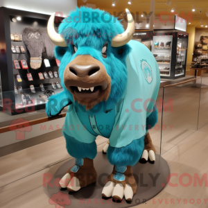 Turquoise Bison mascot...
