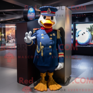 Navy Muscovy Duck mascot...