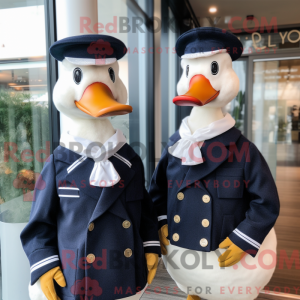 Navy Muscovy Duck mascot...