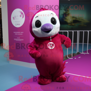 Magenta Seal mascot costume...