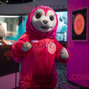 Magenta Seal maskot kostume...