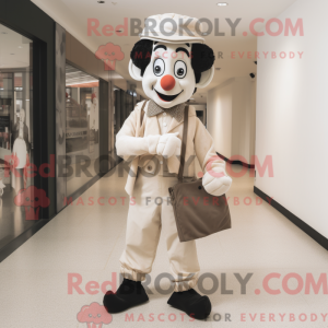 Figura de máscara mime bege...