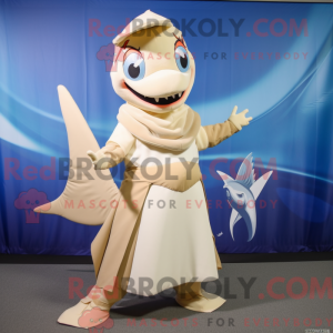 Beige Swordfish mascot...