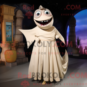 Beige Swordfish mascot...