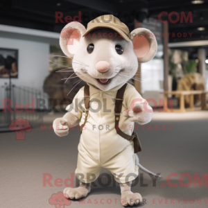 Beige Rat mascot costume...