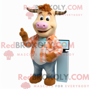 Peach Cow-maskotdraktfigur...