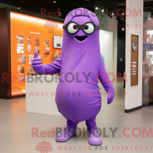 Purple Ghost maskot kostume...