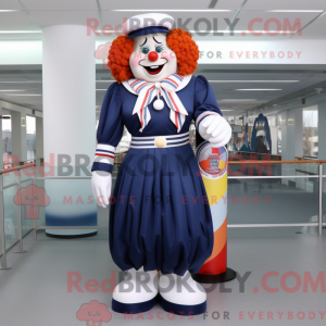 Navy Clown mascot costume...