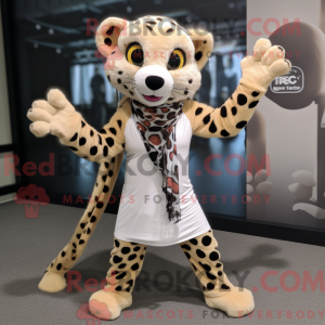 Beige gepard maskot kostume...