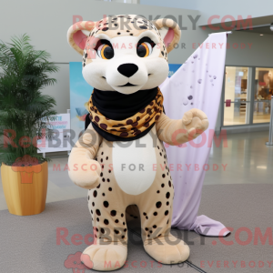 Beige gepard maskot kostume...