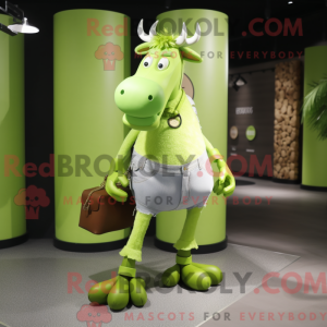 Lime Green Zebu mascot...