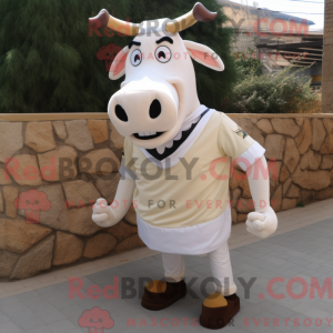 Cream Zebu mascot costume...