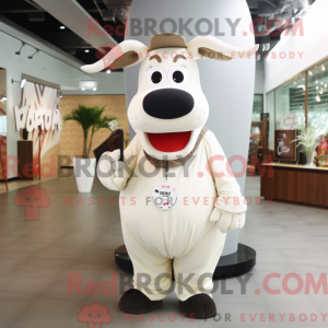 Creme Zebu maskot kostume...