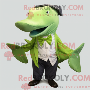 Limegrøn pukkelhval maskot...