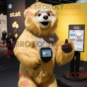 Gold Sloth Bear mascot...