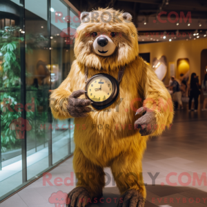 Gold Sloth Bear maskot...