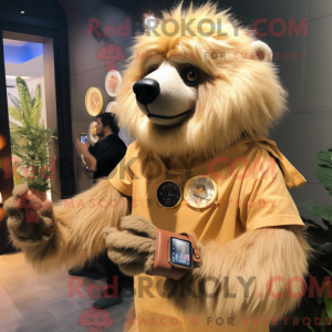 Gold Sloth Bear maskot...