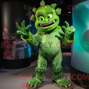 Green Demon mascot costume...