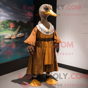 Brown Geese mascot costume...