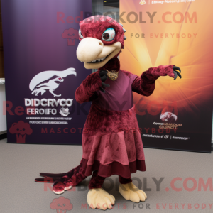 Maroon Deinonychus mascot...