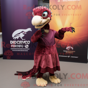 Maroon Deinonychus maskot...