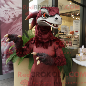 Maroon Deinonychus maskot...