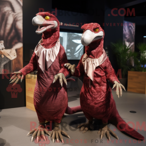 Maroon Deinonychus mascot...