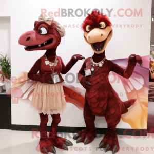 Maroon Deinonychus mascot...