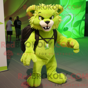 Lime Green Lynx mascot...