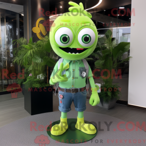 Lime Green Cyclops mascot...