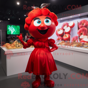 Red Apple mascot costume...