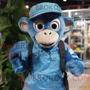 Blue Monkey mascot costume...