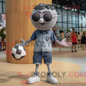 Gray Handball Ball mascot...