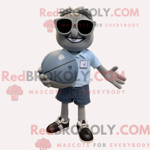 Gray Handball Ball mascot...
