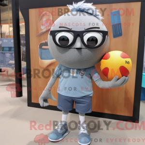 Gray Handball Ball mascot...