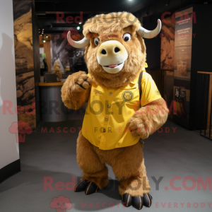 Gold Bison maskot drakt...