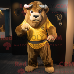 Gold Bison mascot costume...