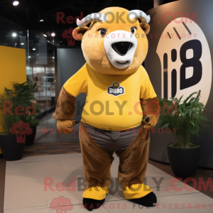 Gold Bison maskot drakt...