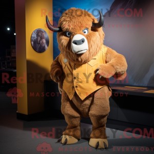 Gold Bison mascot costume...