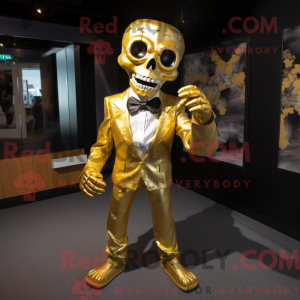 Gold Undead mascot costume...