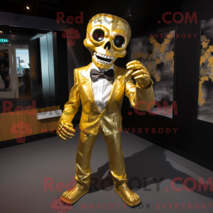 Gold Undead maskot kostume...