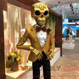 Gold Undead maskot kostume...