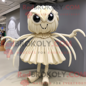 Cream Spider mascot costume...