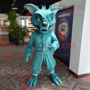 Teal Gargoyle mascot...