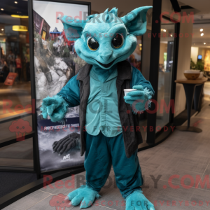 Teal Gargoyle mascot...