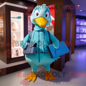 Cyan Goose mascottekostuum...